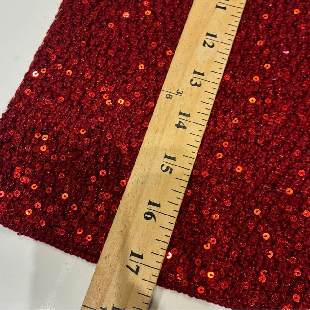 Alice + Olivia Red Sequin Bandage Mini Skirt Sz 0 - Picture 7 of 8